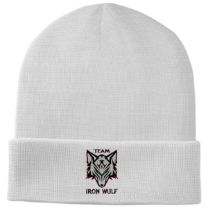 White Fleece Lined Knit Cap